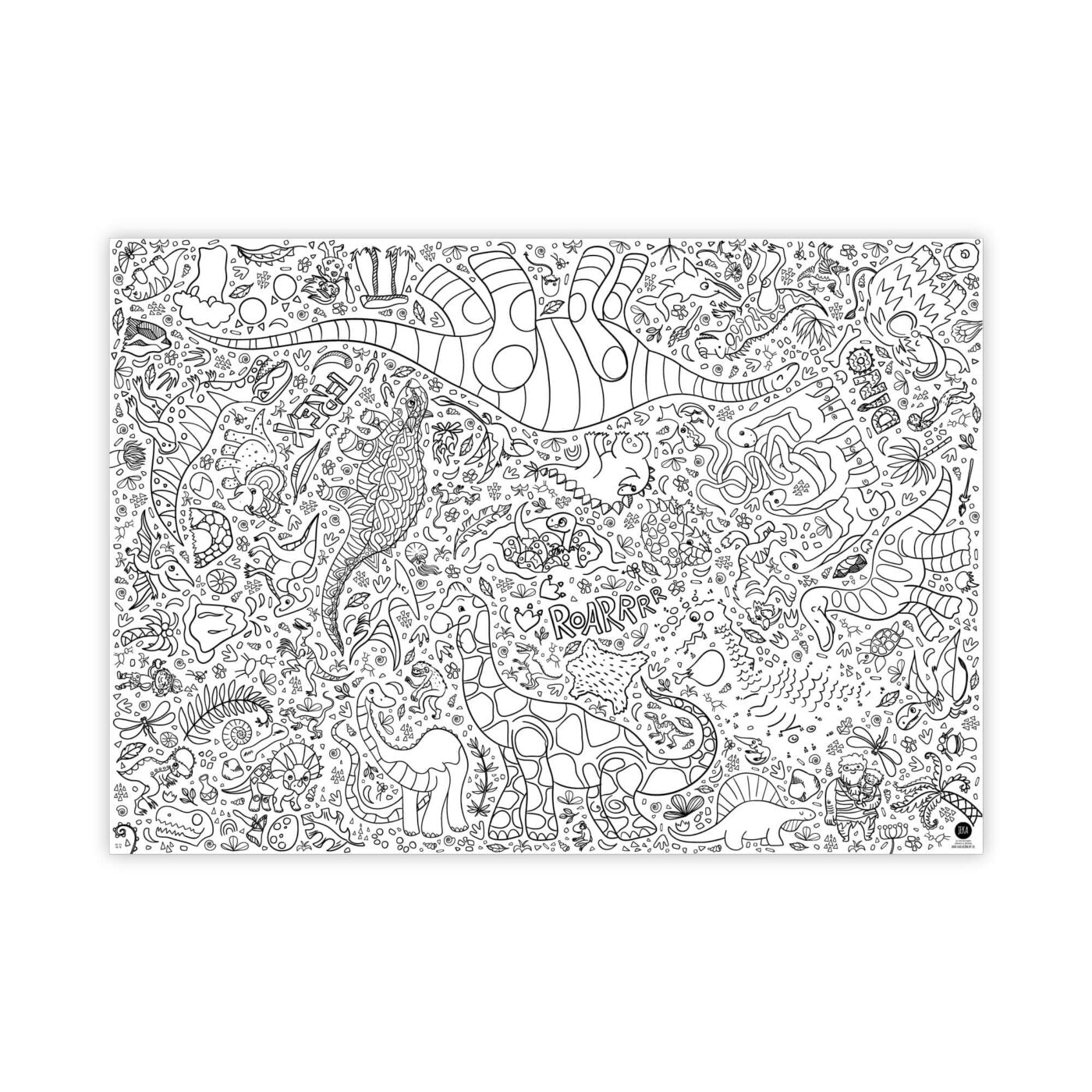 JEKA Ausmal-Tischdecke aus Papier, Dino, grün