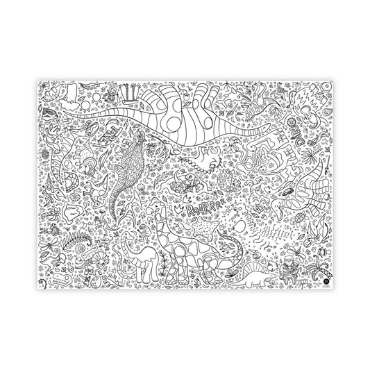 JEKA Ausmal-Tischdecke aus Papier, Dino, grün