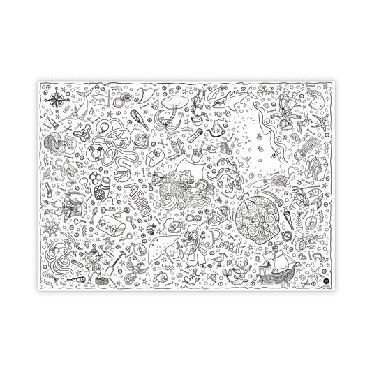 JEKA Ausmal-Tischdecke aus Papier, Pirat, schwarz