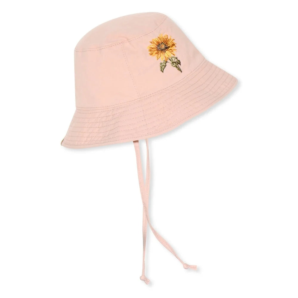 MP Denmark Dora Bucket Hat Sonnenhut, sepia rose mit Sonnenblume