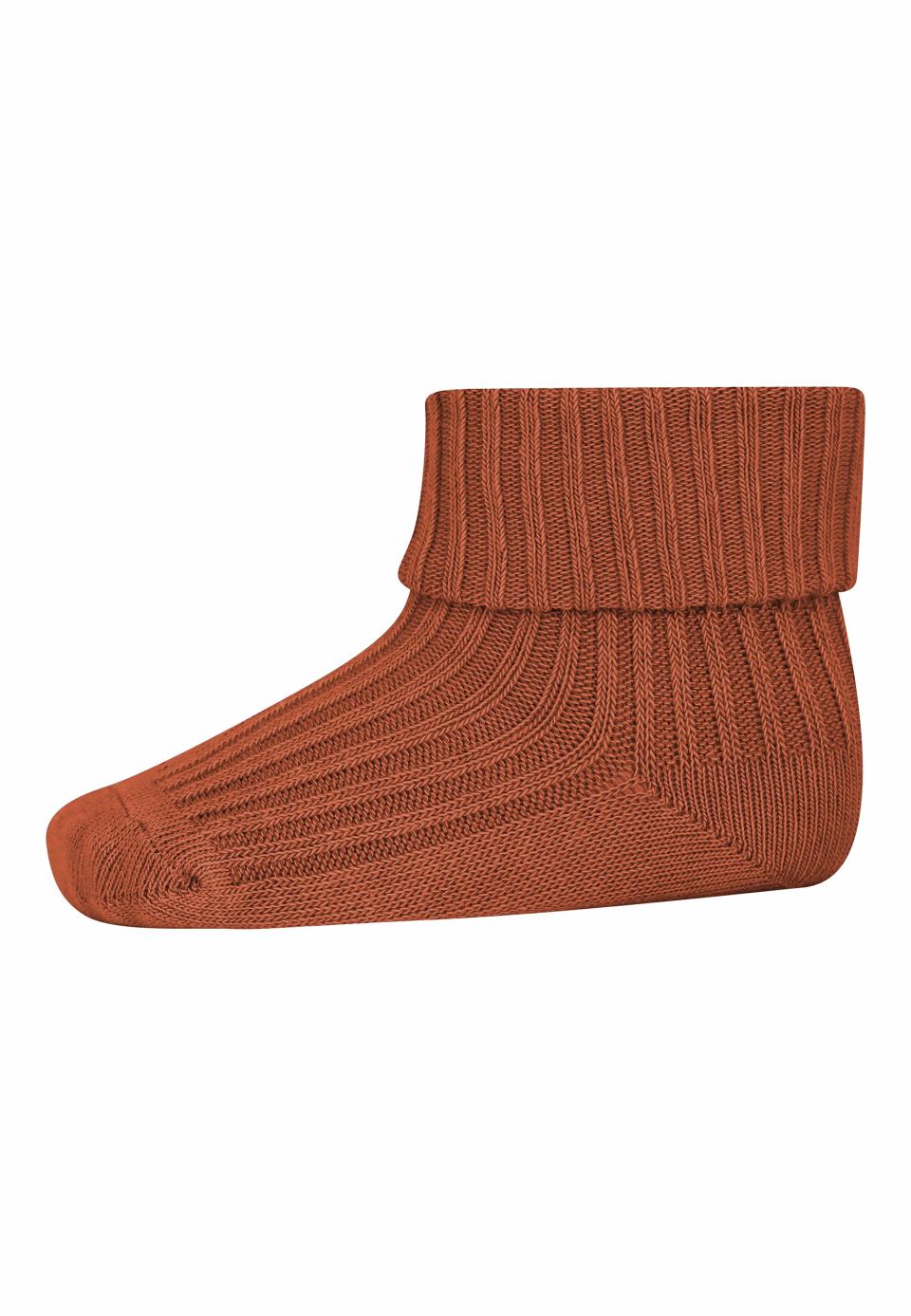 Mp Denmark gerippte Babysocken aus Baumwolle, auburn
