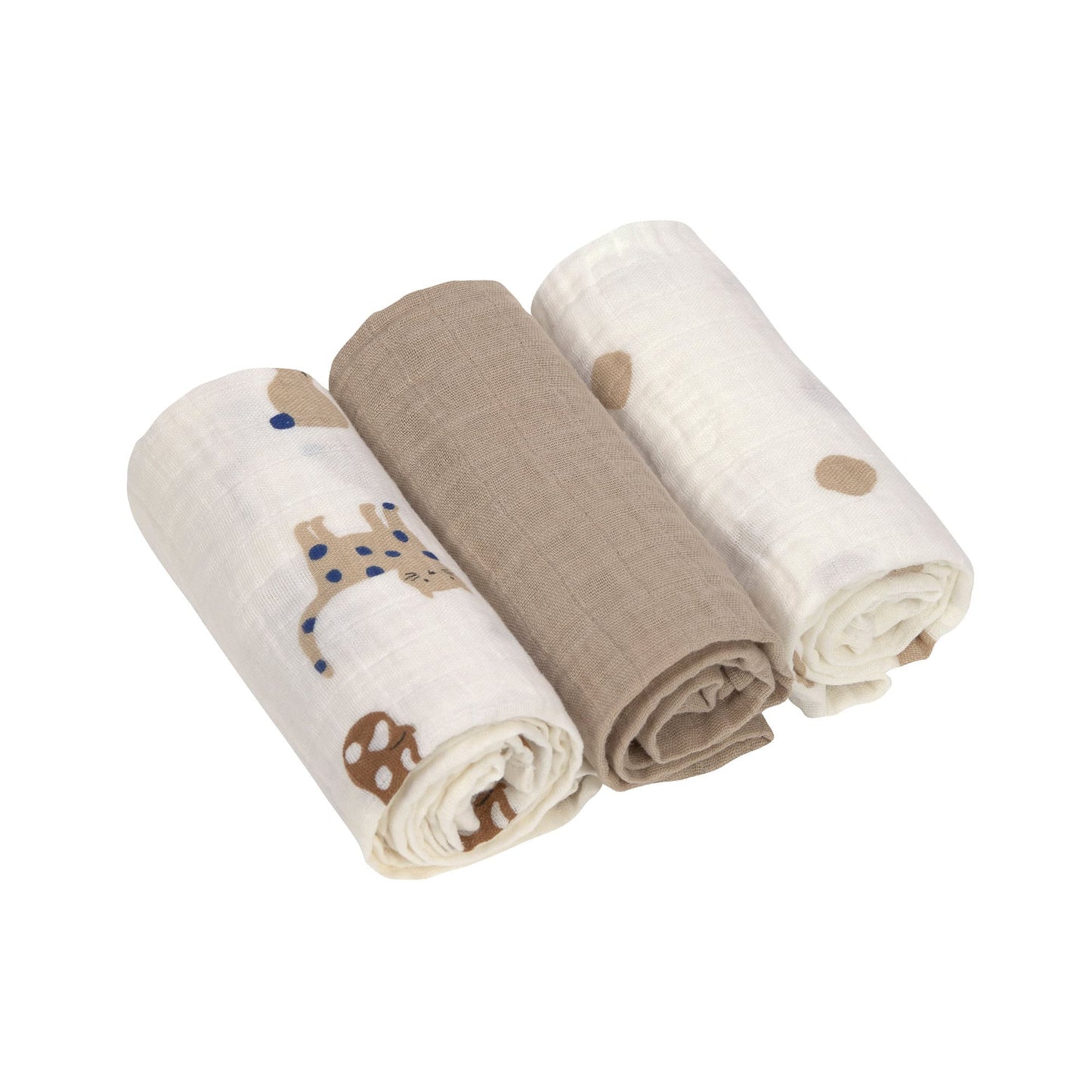 Lässig Mulltücher 3er Set 85 x 85 cm - Little Mateys, Royal Blau