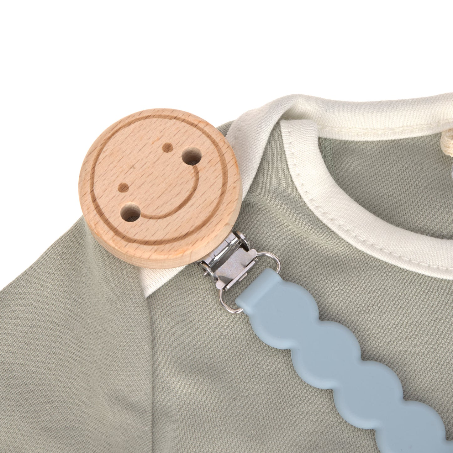 Lässig Schnullerkette tiny smile powder blue