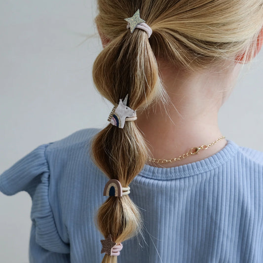 Mimi & Lula Haargummis Einhorn Regenbogen Sterne, 8er Pack