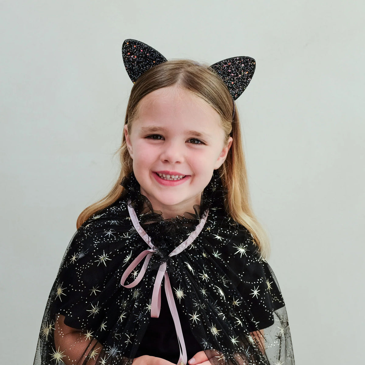 Mimi&Lula Spooky Cat Ears Glitter, schwarz, Haarreifen, Katzenohren