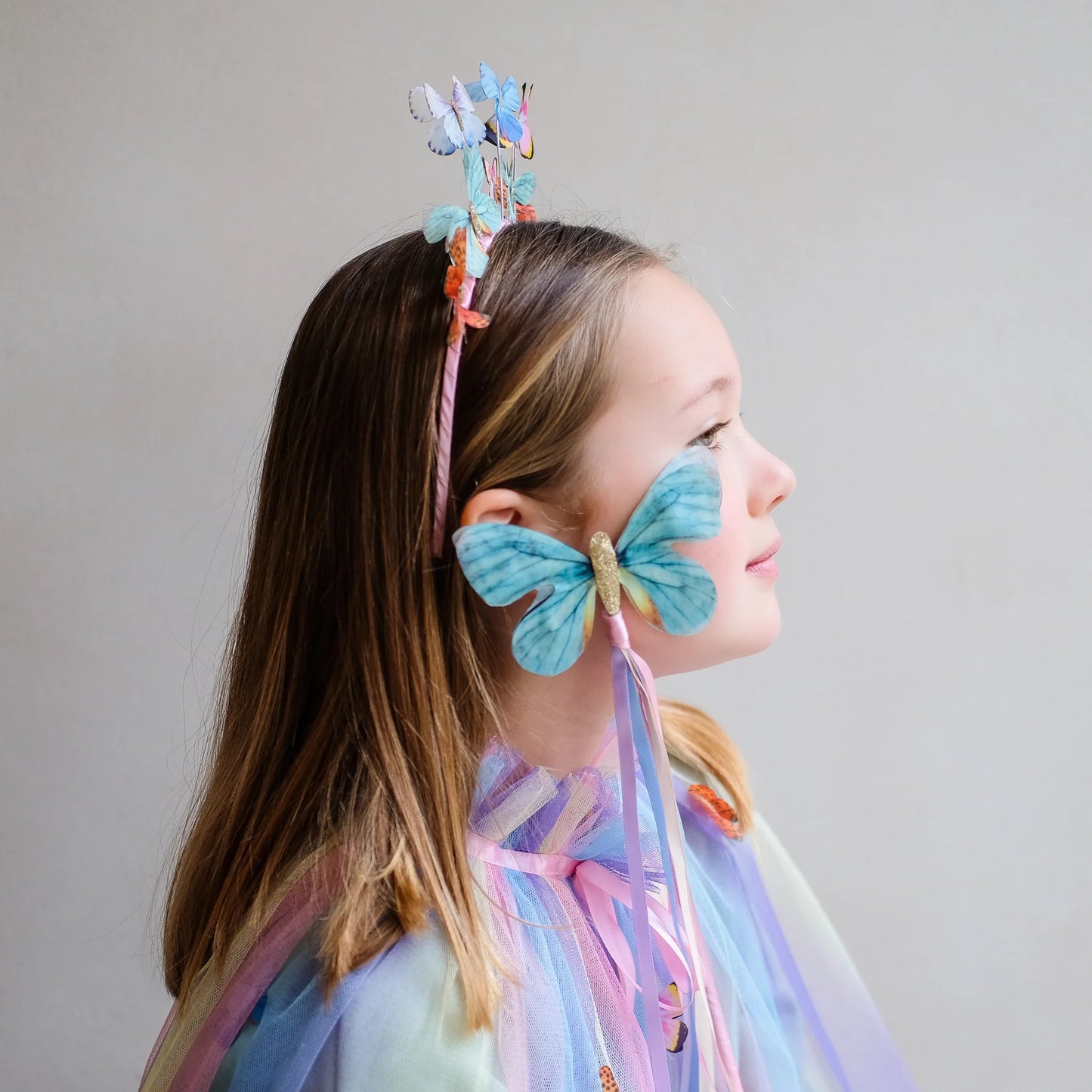 Mimi & Lula Cape Umhang pastell bunt mit Schmetterlingen