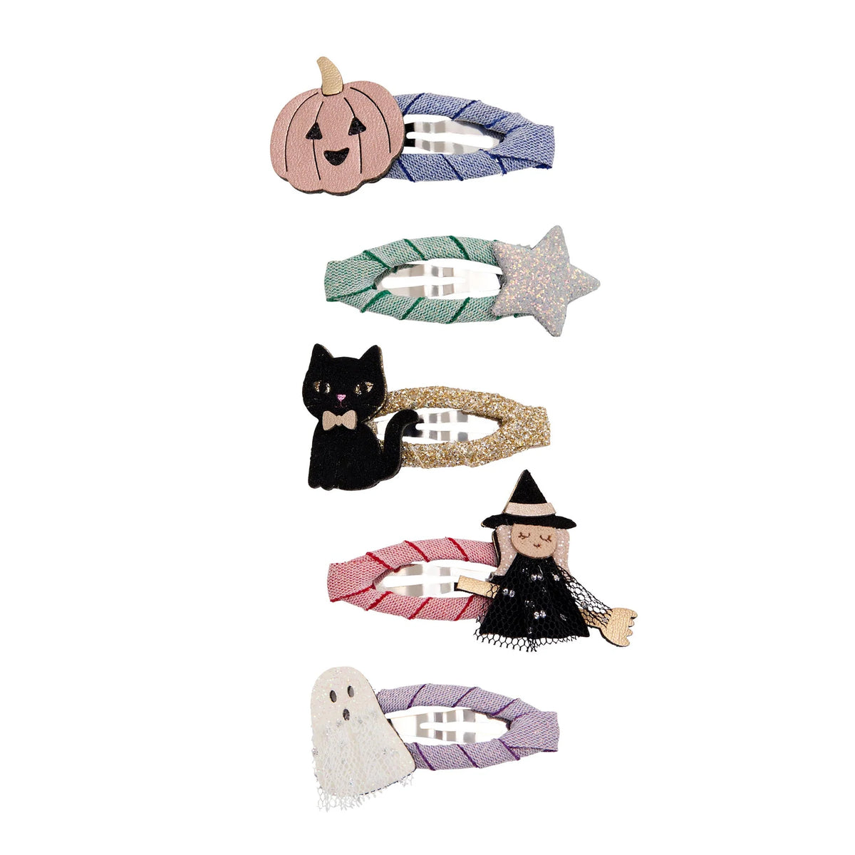 Mimi & Lula Halloween Mini Clips, Haarclips, Kürbis, Hexe, Katze, Gespenst, Stern, 5er Pack