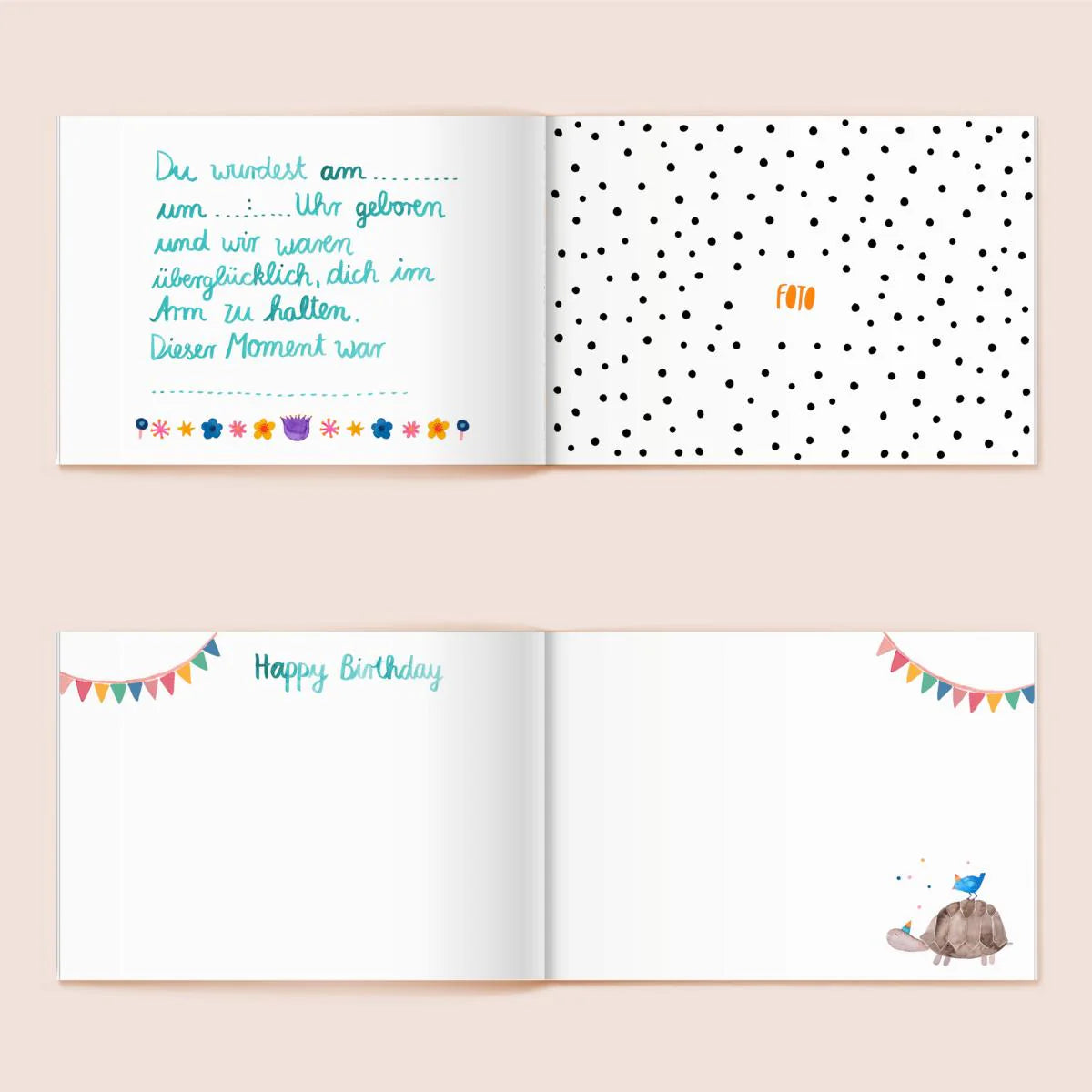 Frau Ottilie Welcome little one, Babyalbum, Paperback, blau