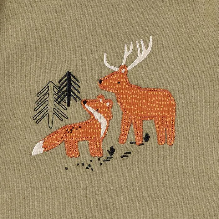Sense Organics Elan Baby Shirt olive + Animals
