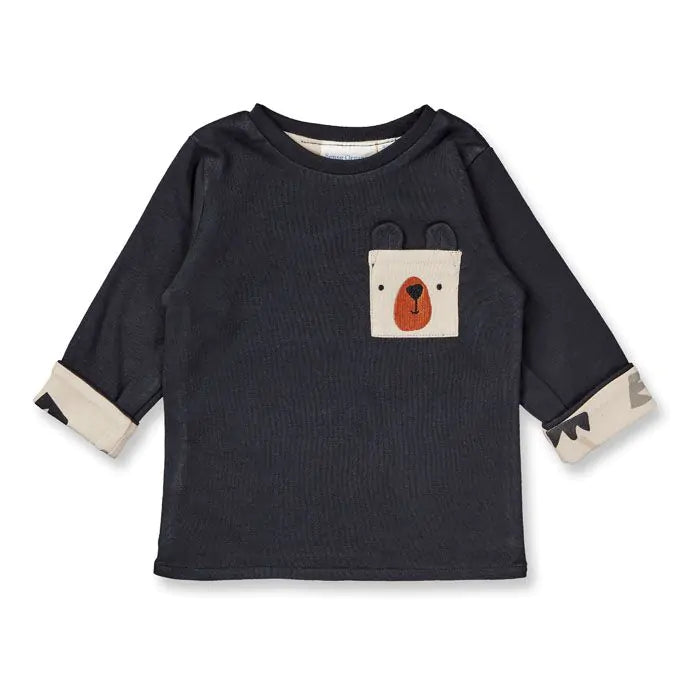 Sense Organics Felix Baby Wendeshirt Black+Bear/ Abstract shape