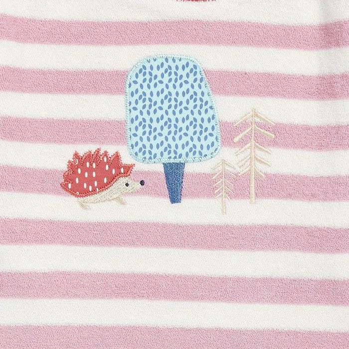 Sense Organics Schlafanzug Long John Retro Terry Pyjama pink stripes tree