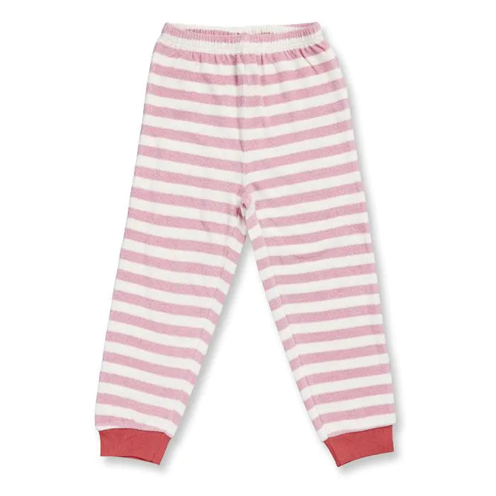 Sense Organics Schlafanzug Long John Retro Terry Pyjama pink stripes tree
