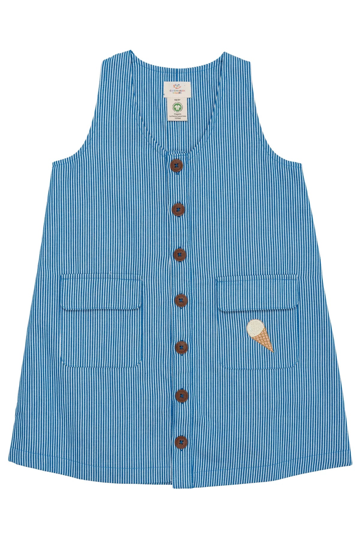 Copenhagen Colors Twill Spencer Kleid, blau gestreift