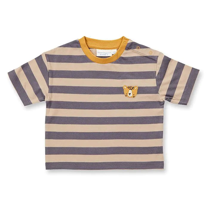 Sense Organics T-Shirt Anton Baby anthracite sand stripes Leo