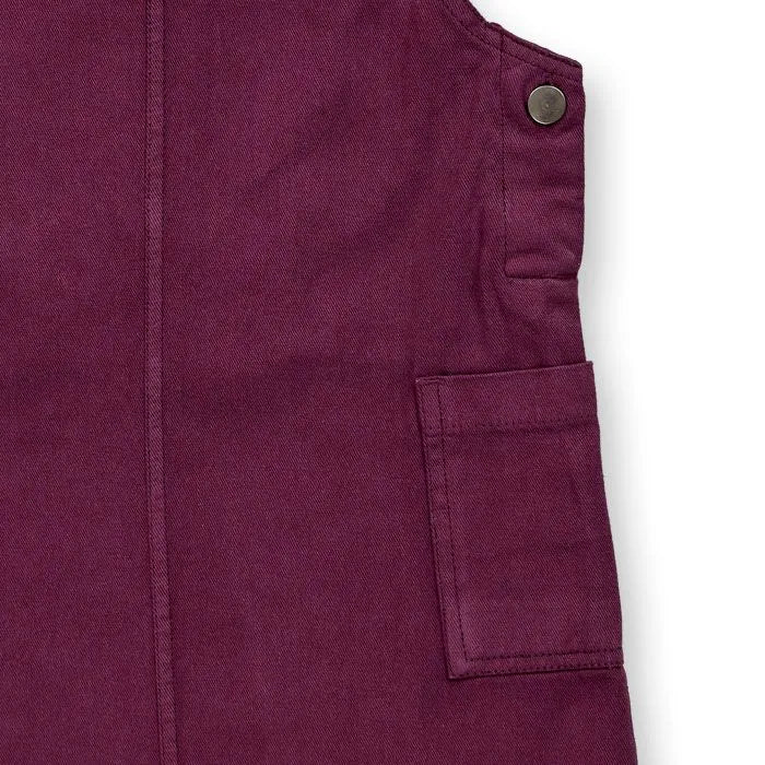 Sense Organics Pia Dungaree Dress, Latzkleid plum, lila