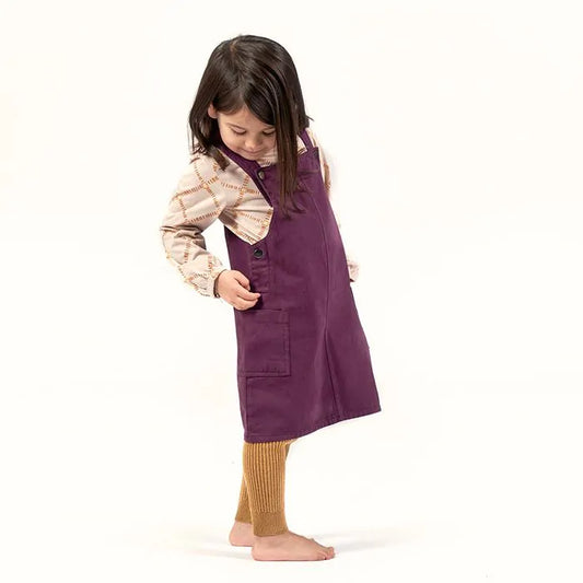 Sense Organics Pia Dungaree Dress, Latzkleid plum, lila