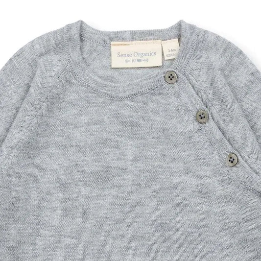 Sense Organics P. Picasso Baby Knitted Wrap Jacket grey, Wickeljacke grau, Eske