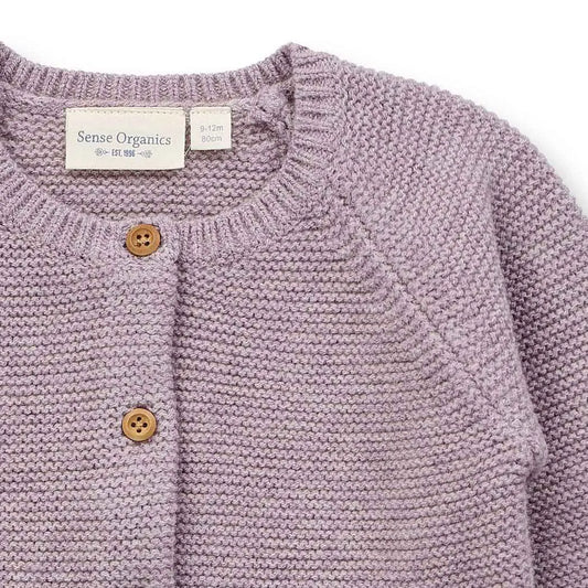 Sense Organics Marloo Baby Knitted Cardigan mauve melange