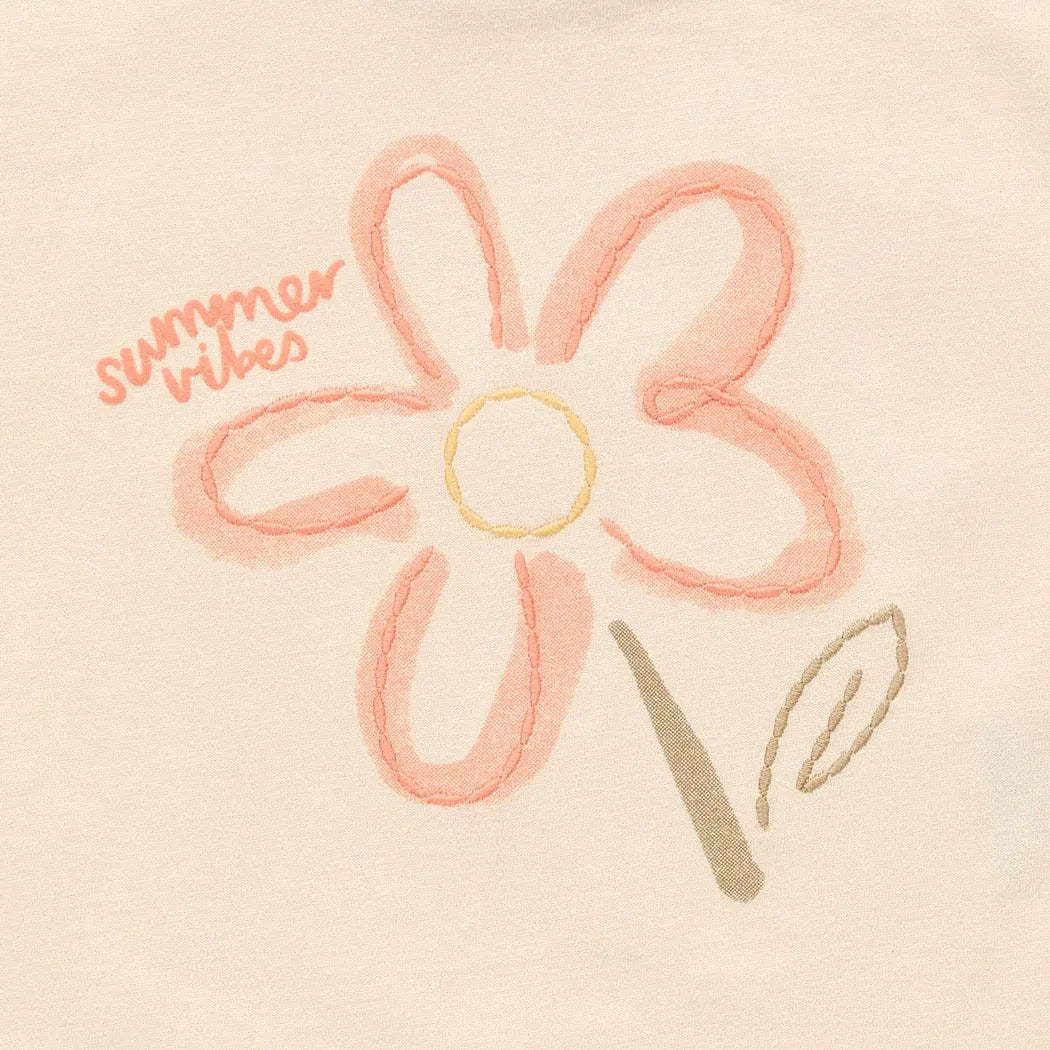 Sense Organics Sophie Baby T-Shirt light beige + Flower