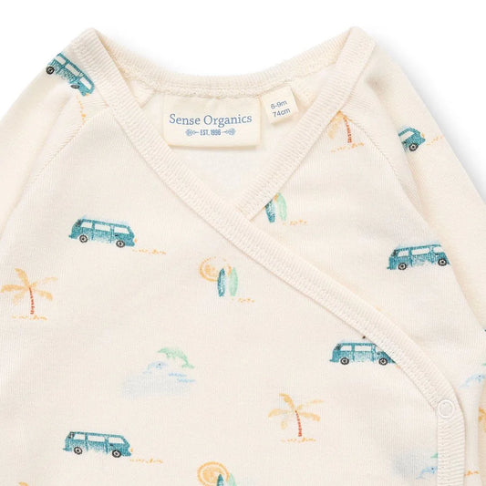 Sense Organics Ygon, Langarmbody, Baby Wrap Body AOP Camper