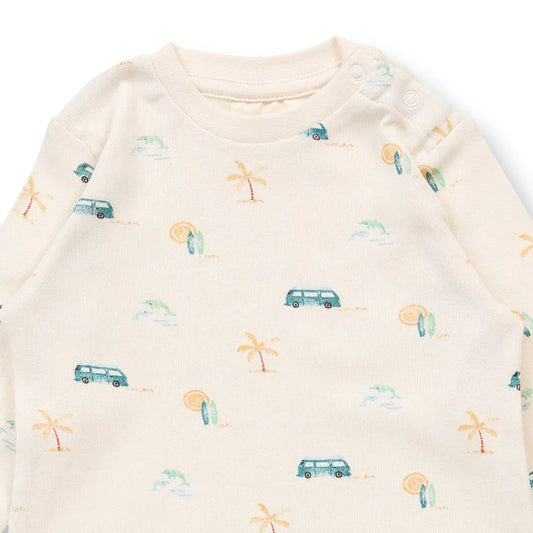 Sense Organics Tona Baby Romper Body Langarm, AOP Camper