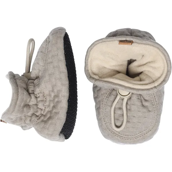 Melton Stoffschuhe Structure textile Slippers beige melange