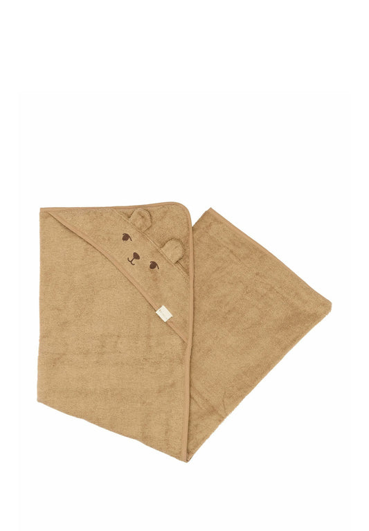 Fabelab Kapuzenhandtuch Bär, tobacco brown