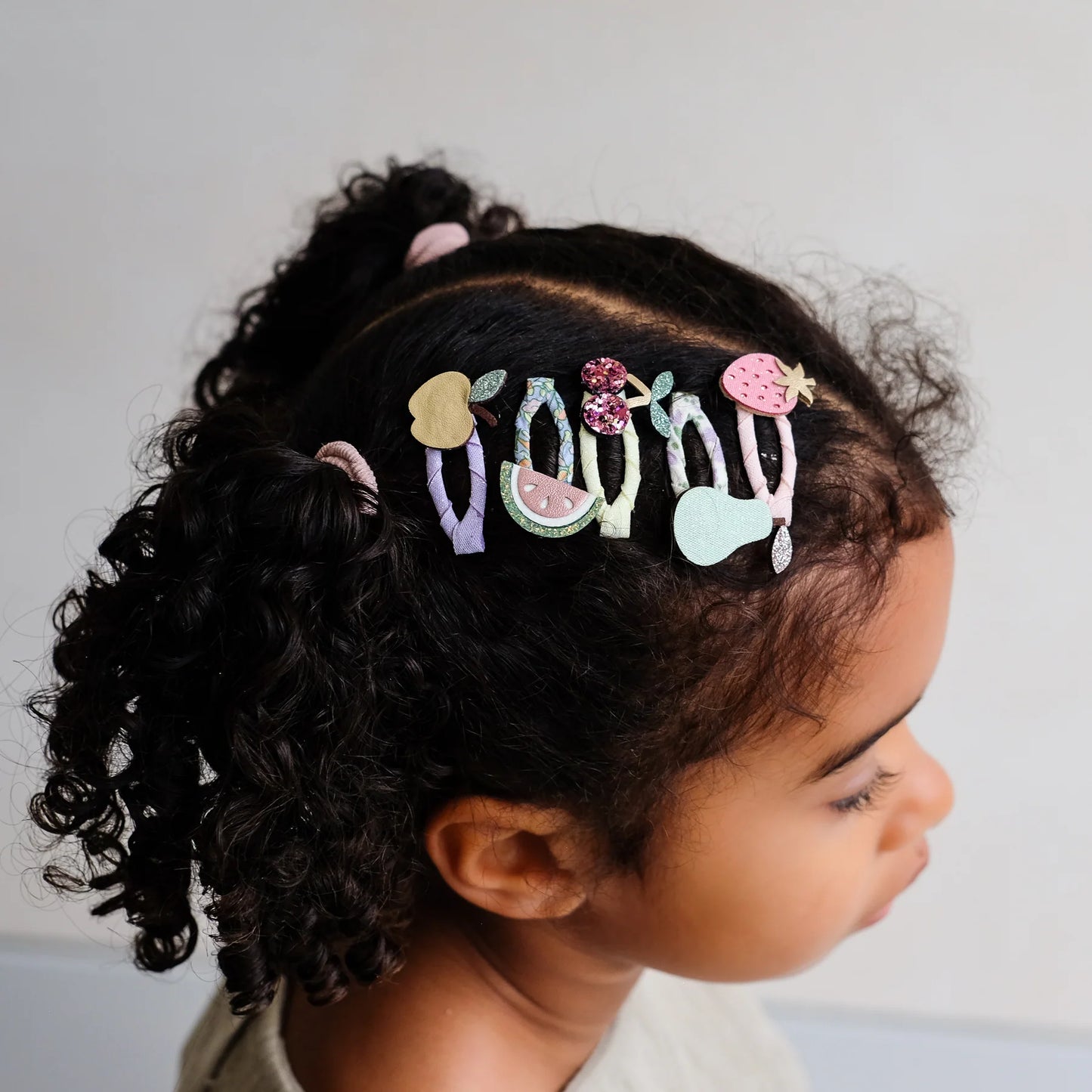 Mimi & Lula Mini Haarspangen, Fruit Salat, Erdbeere, Melone, Kirsche, Birne, Apfel, 5er Pack