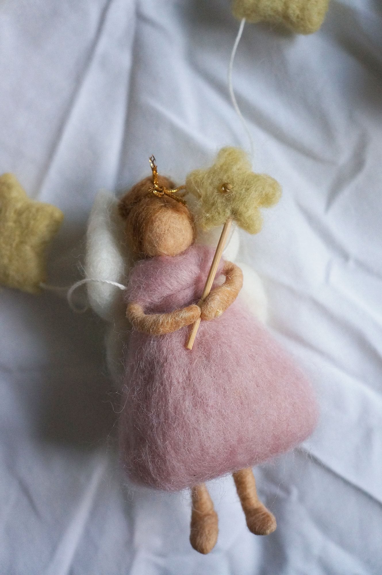 Gamcha Filzgirlande Feen, rosa gelb