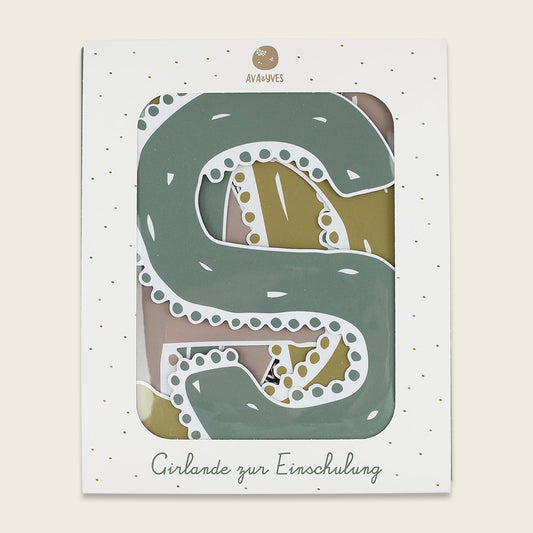 Ava&Yves Girlande mit Text „Schulkind“, pastell