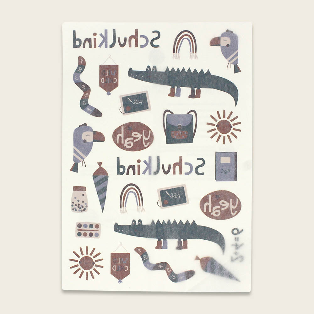 Ava&Yves Tattoos Schulkind, adventure, Krokodil