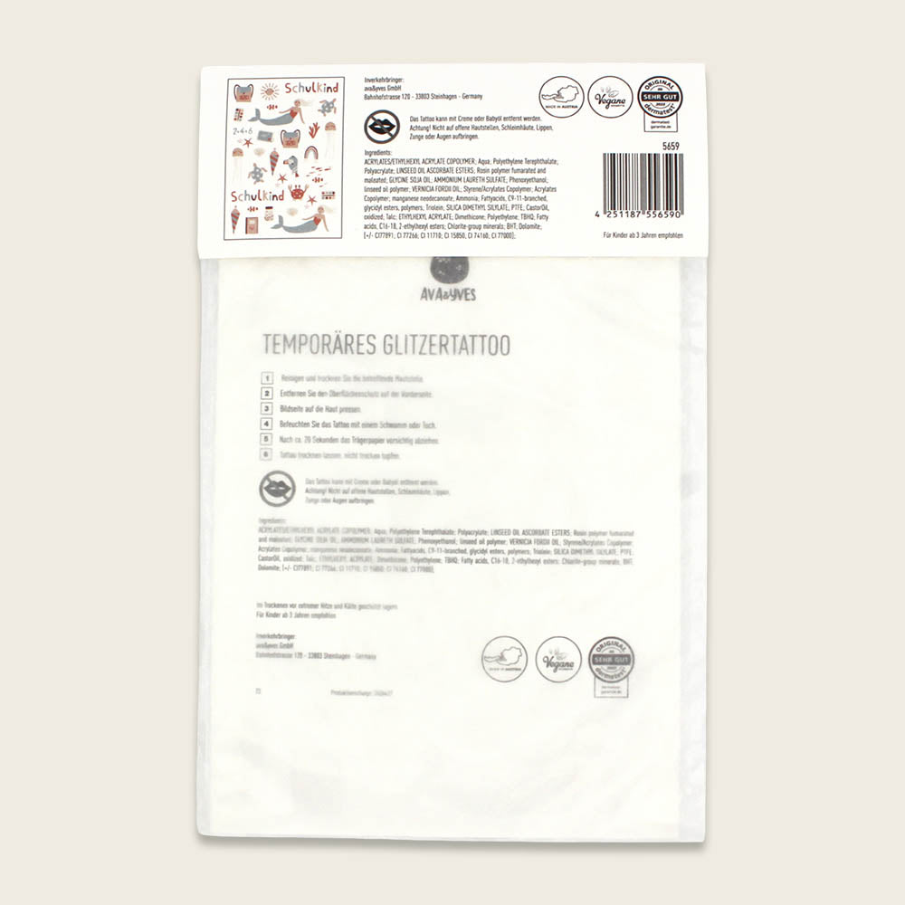 Ava&Yves Tattoos Schulkind mit Glitzereffekt, Under the Sea