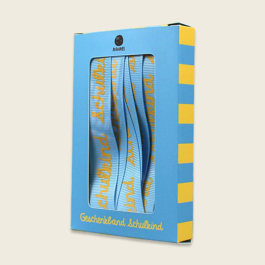 Ava&Yves Geschenkband-Set „Schulkind“, mint orange blau