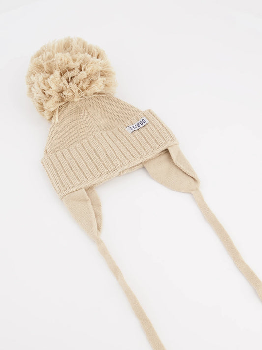 Lil Boo Huge Pompom Beanie sand