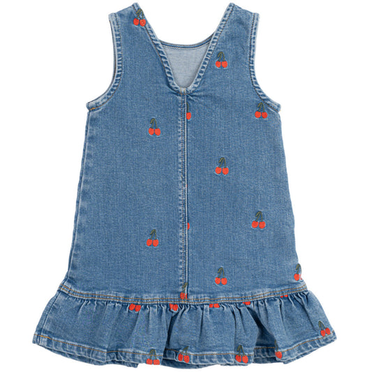 The New TNSTNayla Denim Dress, light blue denim, Cherries, Jeanskleid