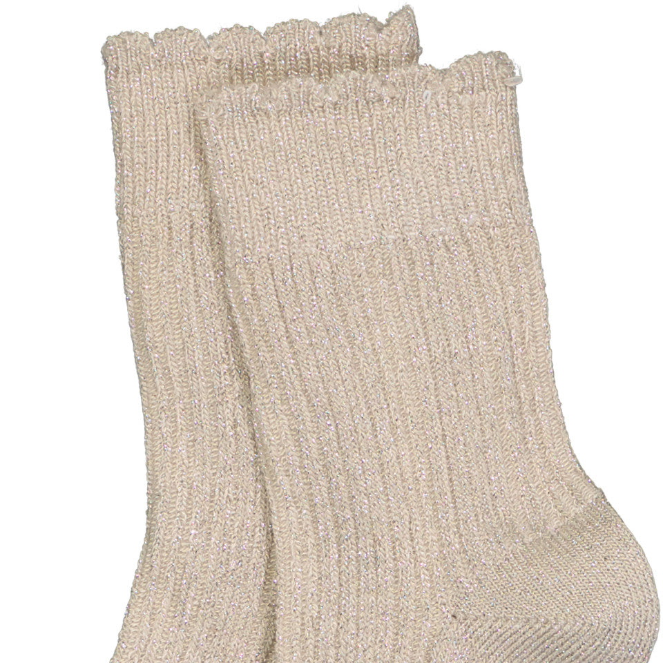 MP Denmark Celosia Glitter Socks Ecru, 10 59058 - 4109