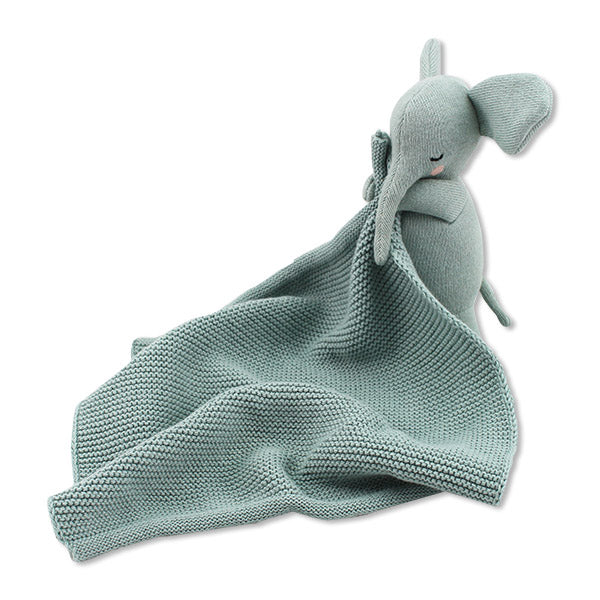 Ava&Yves Kuscheltuch Elefant, dull blue, hellblau