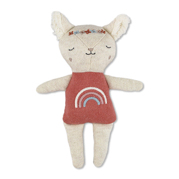 Ava&Yves Babyrassel Lamm mit Regenbogenshirt, rose natur