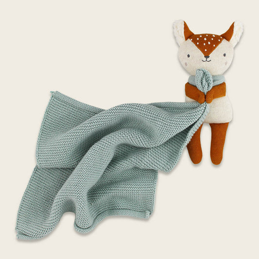 Ava&Yves Kuscheltuch Reh, hellblau