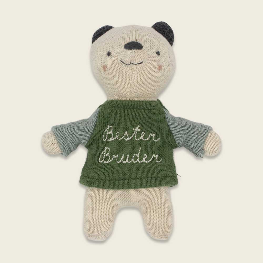 Ava&Yves Bär, Panda "Bester Bruder", grün, eisblau