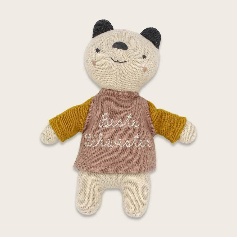 Ava&Yves Bär, Panda "Beste Schwester", rosa gelb