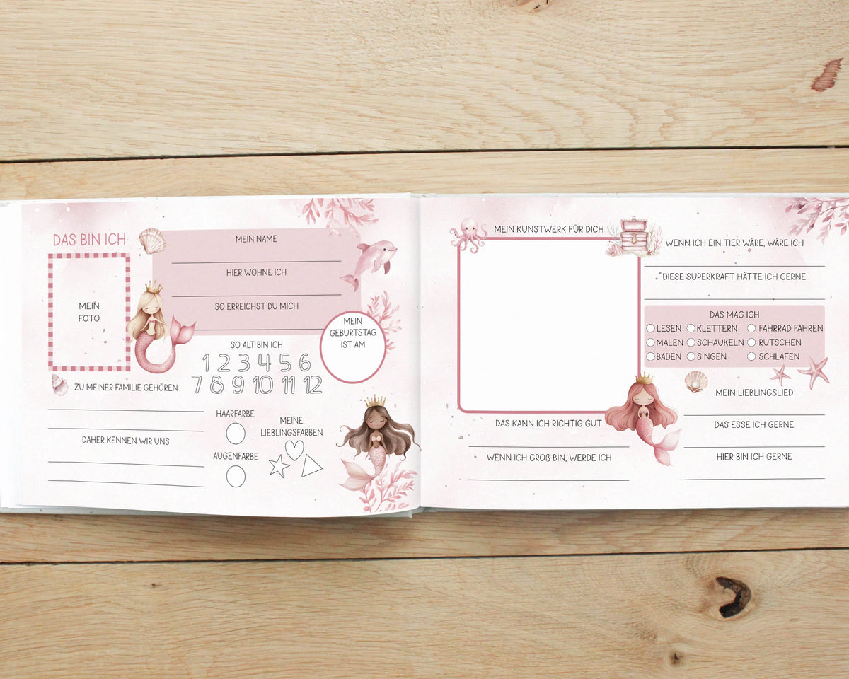 Heeaven Freundebuch, Meine zauberhaften Freunde, Feen Ballerina Meerjungfrauen, rosa