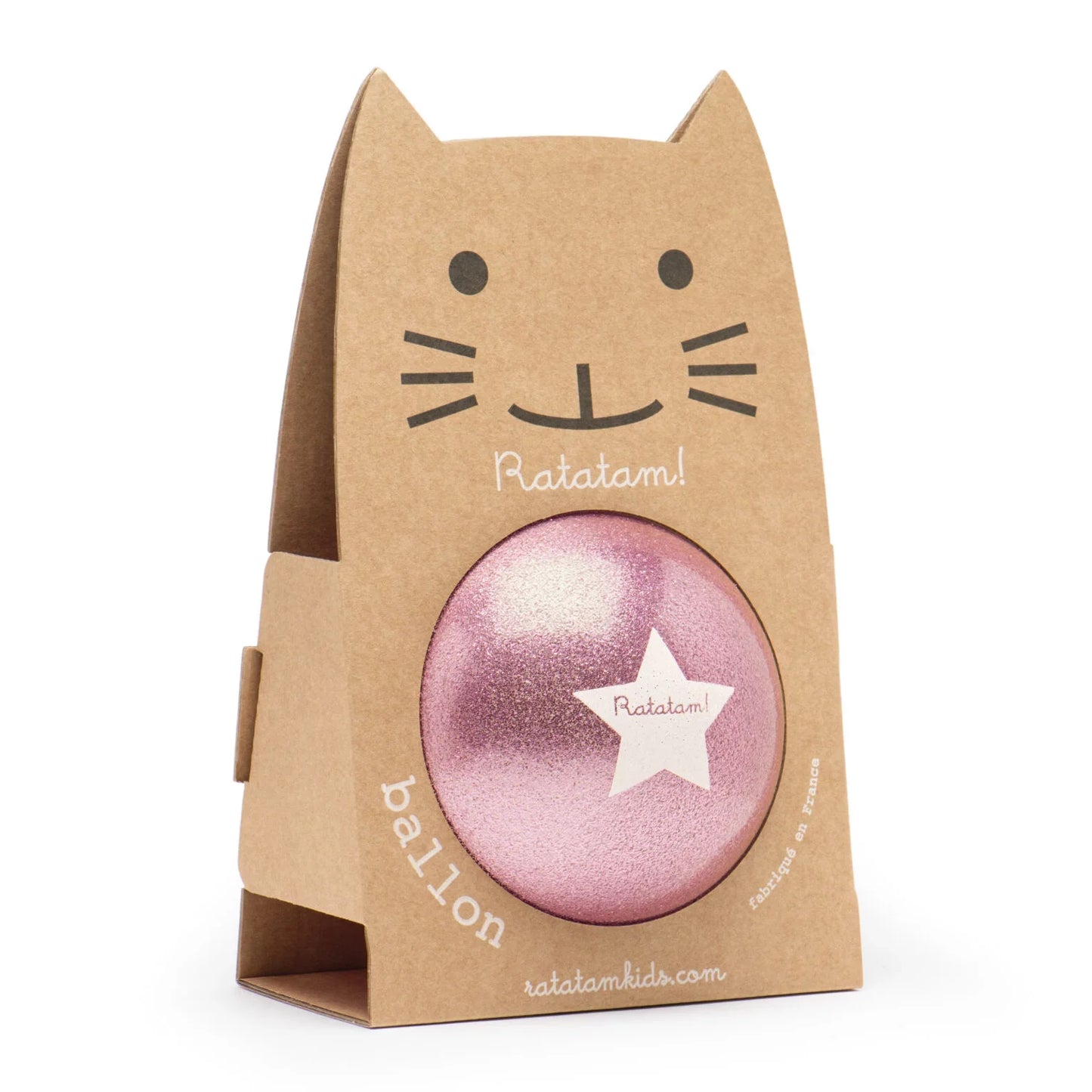 Ratatam! Katze Ball Glitzer pink medium 15cm