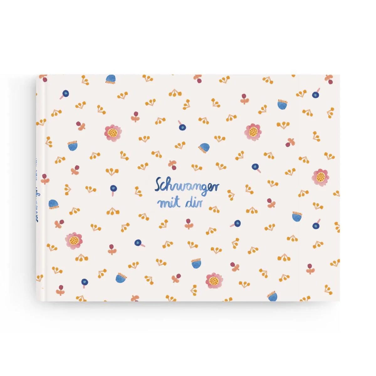 Frau Ottilie, Schwanger mit dir, Schwangerschaftstagebuch, Hardcover, blau beige mit Blumen