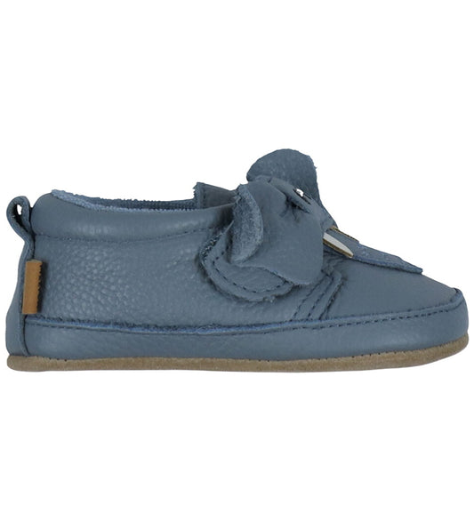 Melton Leder-Krabbelschuhe, Lederschühchen Elefanten, blau