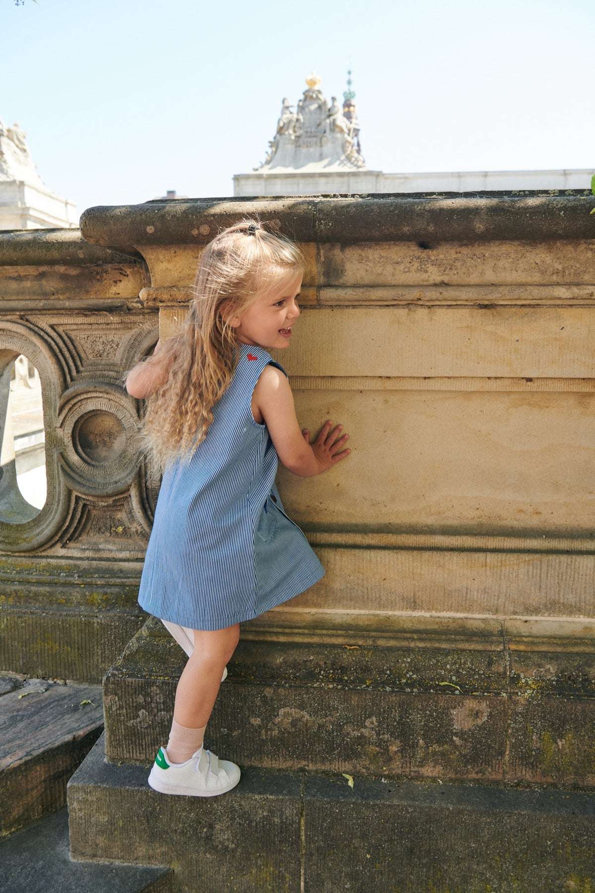 Copenhagen Colors Twill Spencer Kleid, blau gestreift