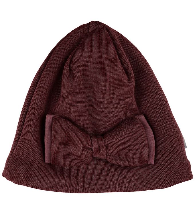 Mikk-Line Mütze mit Schleife, Wolle, Huckleberry