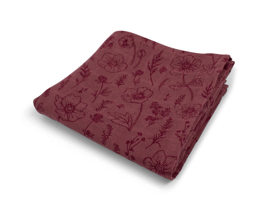 Filibabba Musselintuch Fall Flowers, weinrot