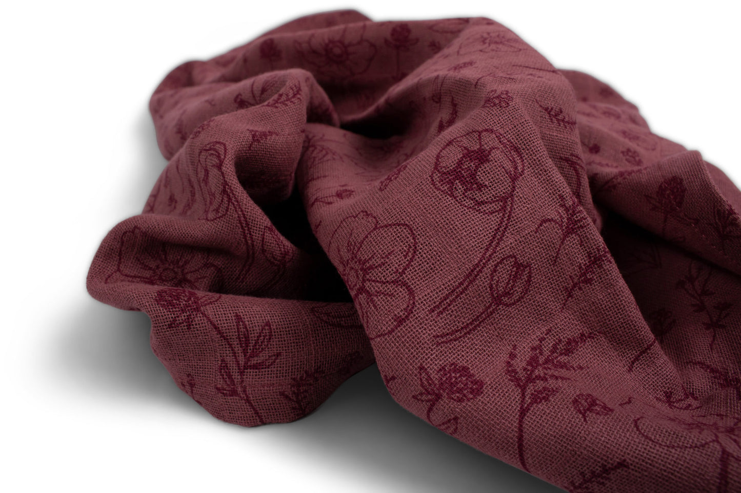 Filibabba Musselintuch Fall Flowers, weinrot