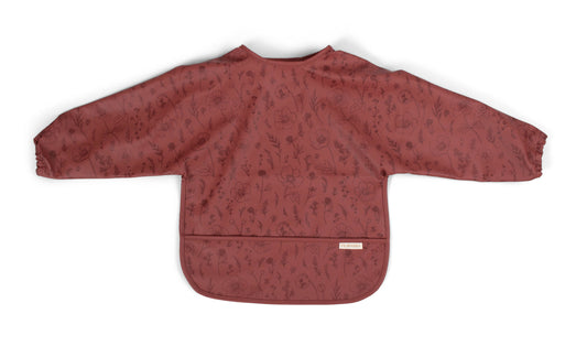 Filibabba Lätzchen mit Ärmel, fall flowers, rot